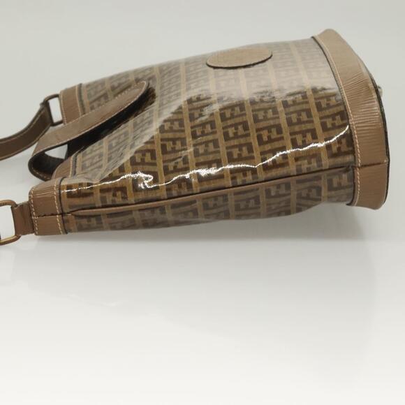 FENDI Zucchino Canvas Shoulder Bag Vintage Brown - Picture 5 of 12